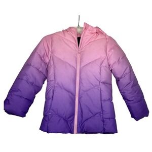 Swiss Tech Girls Puffer Winter Jacket Pink/purple Full Zip Lined Size XS 4-5